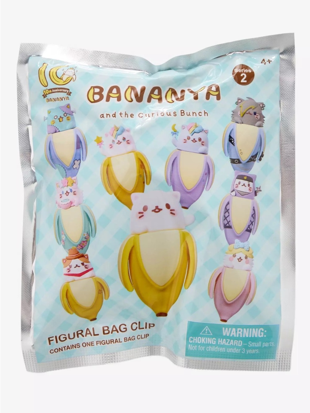 Hot Topic Bananya Figural Bag Clip – Yellow, Purple, Blue
